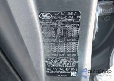 2020 Land Rover Discovery Sport Se from USA, damaged, VIN SALCP2FX4LH841049